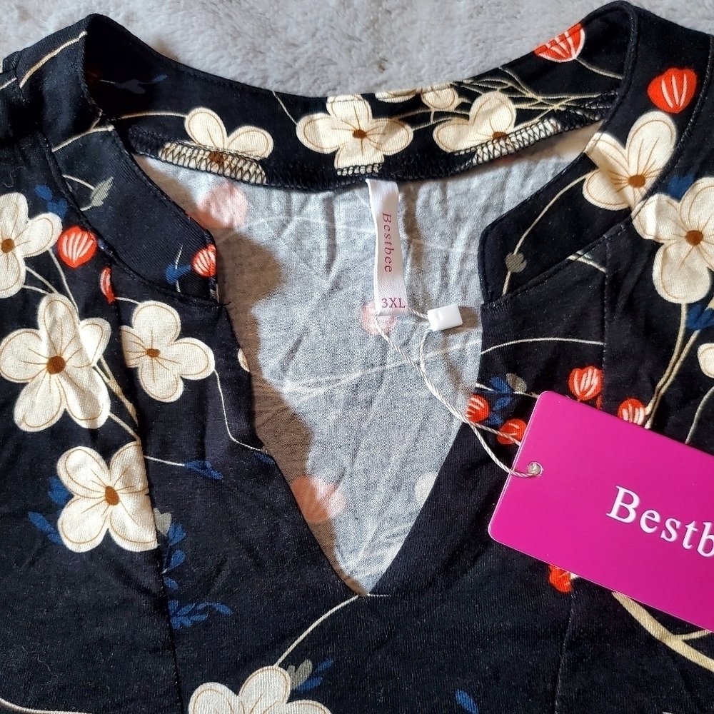 Bestbee Floral Blouse Top Size 3X NWT - Picture 3 of 5